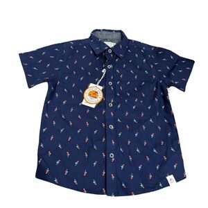 Free Planet Boys Medium (5) NWT Blue Parrot Design Shirt & Shorts Set